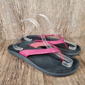 OluKai Kulapa Kai Women's Size 9 Black Slip On Flip Flop Sandals